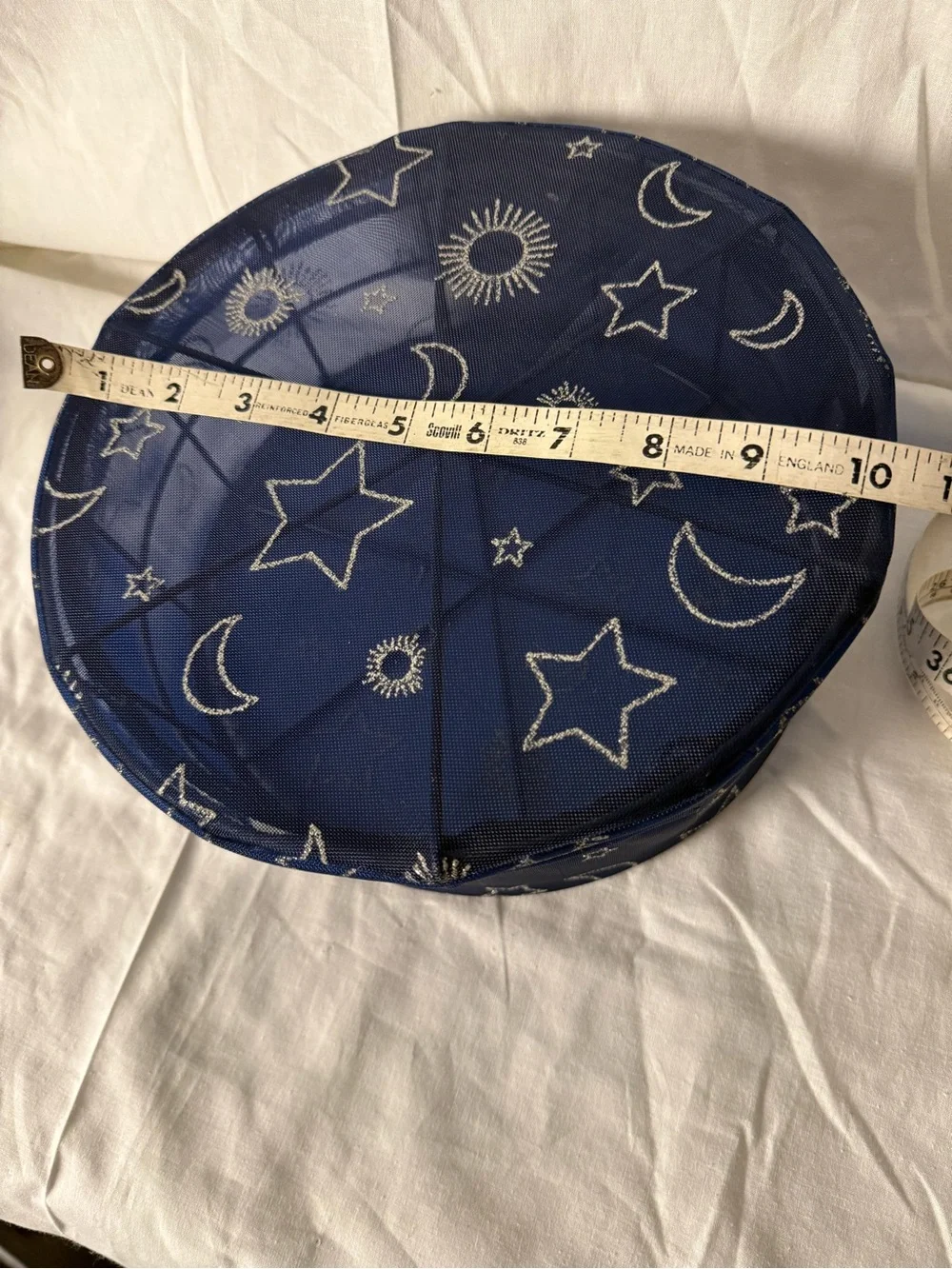 VTG Celestial Sheer Navy Star & Moon Mesh  90’s Storage Y2k Hat Box whimsical